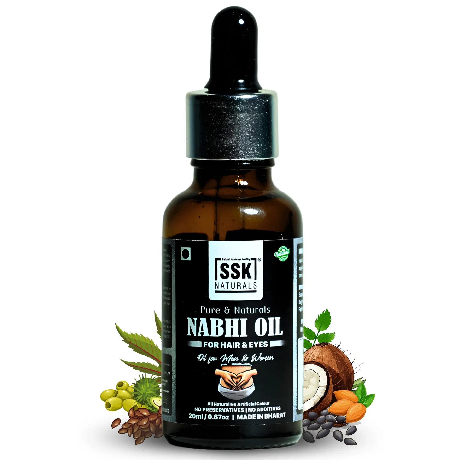 Nabhi Oil | For Hair & Eyes | Oil For Men & Women | 20ml/0.67oz