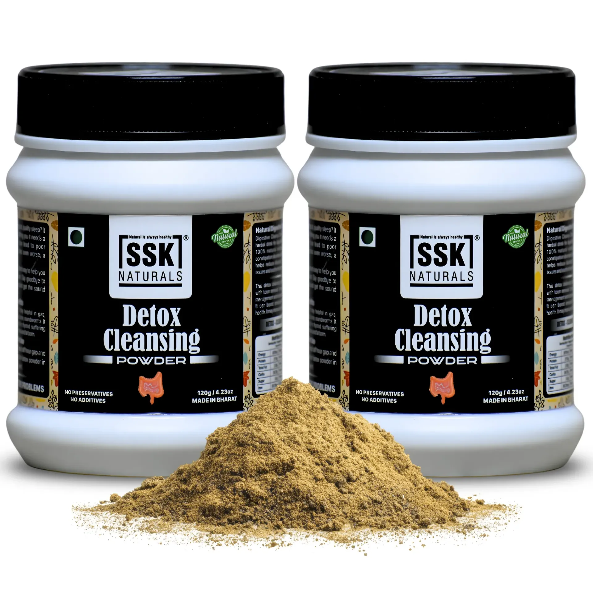 [DCP240] Detox Cleansing Powder | Pack of 2 Pcs | All Natural | No Artificial Colour | 120g / 4.23oz