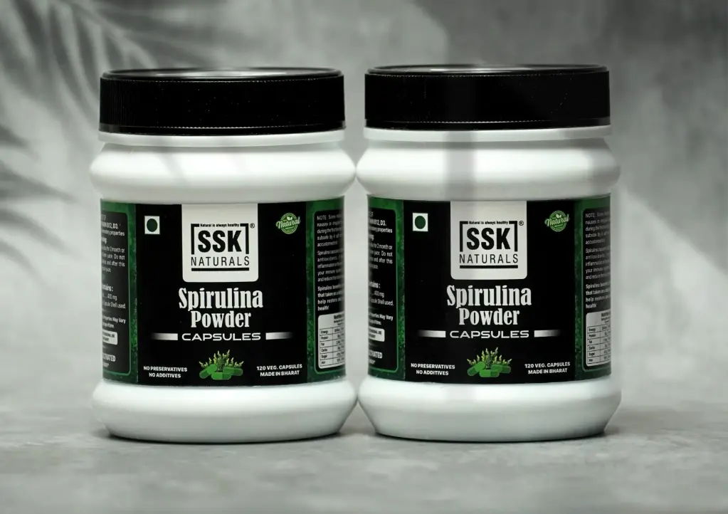 Spirulina Powder Capsules | 120 Veg. Capsules | Pack of 2