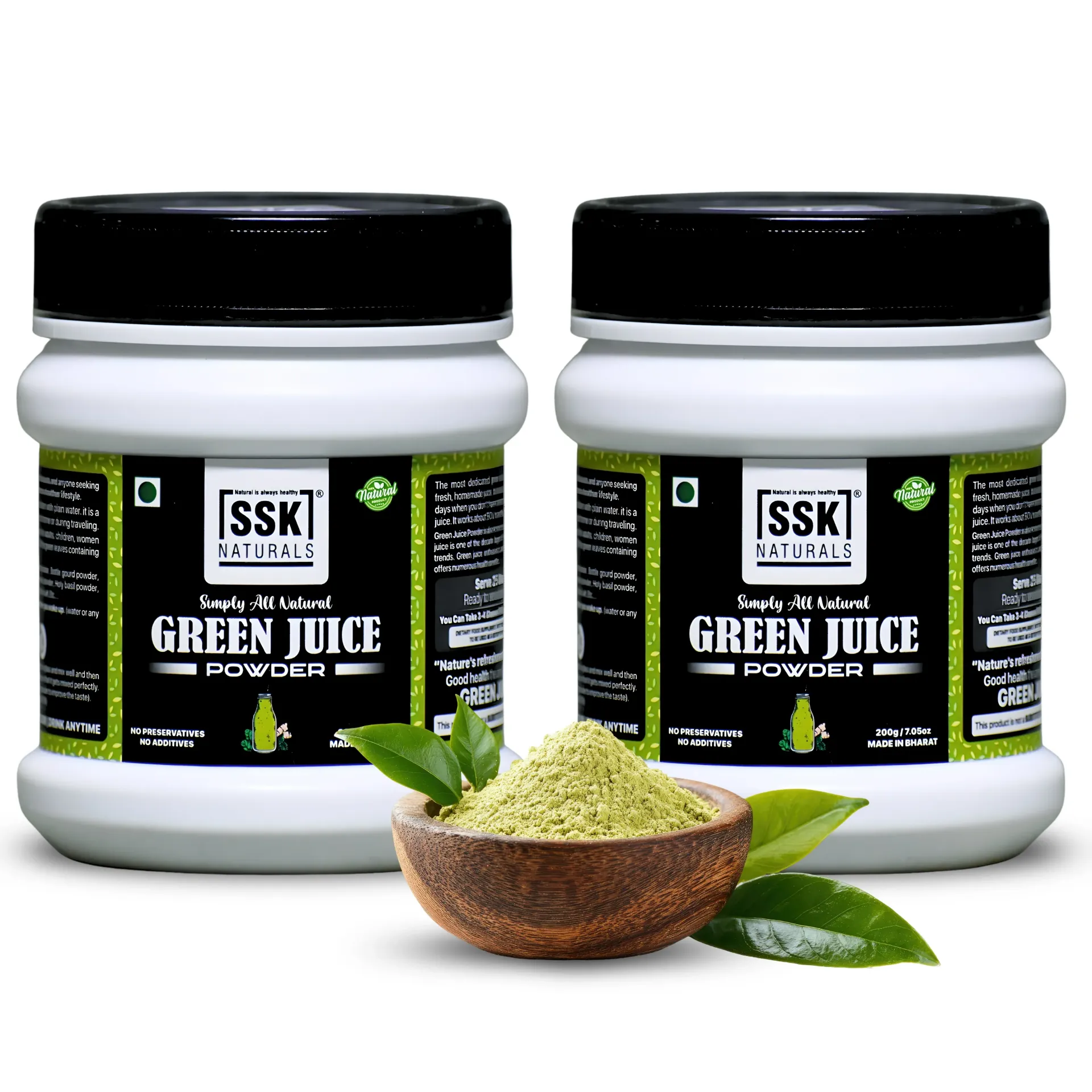 Green Juice Powder | Pack Of 2 Pcs | All Natural | No Artificial Colour | Raw | Vegan | Detoxifying