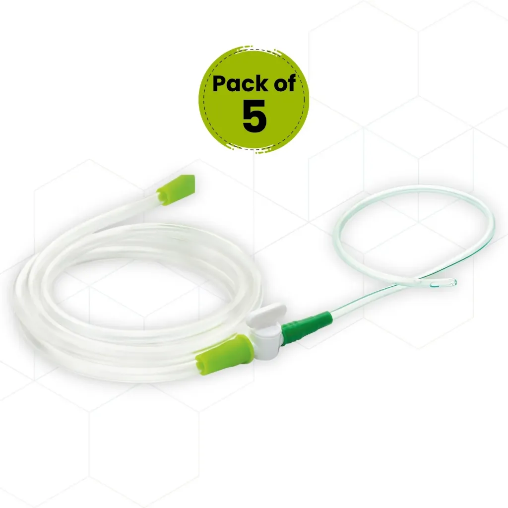 Long Enema Tube - Food Grade With Tap & Catheter Tube | Tube Set | Pack Of 5
