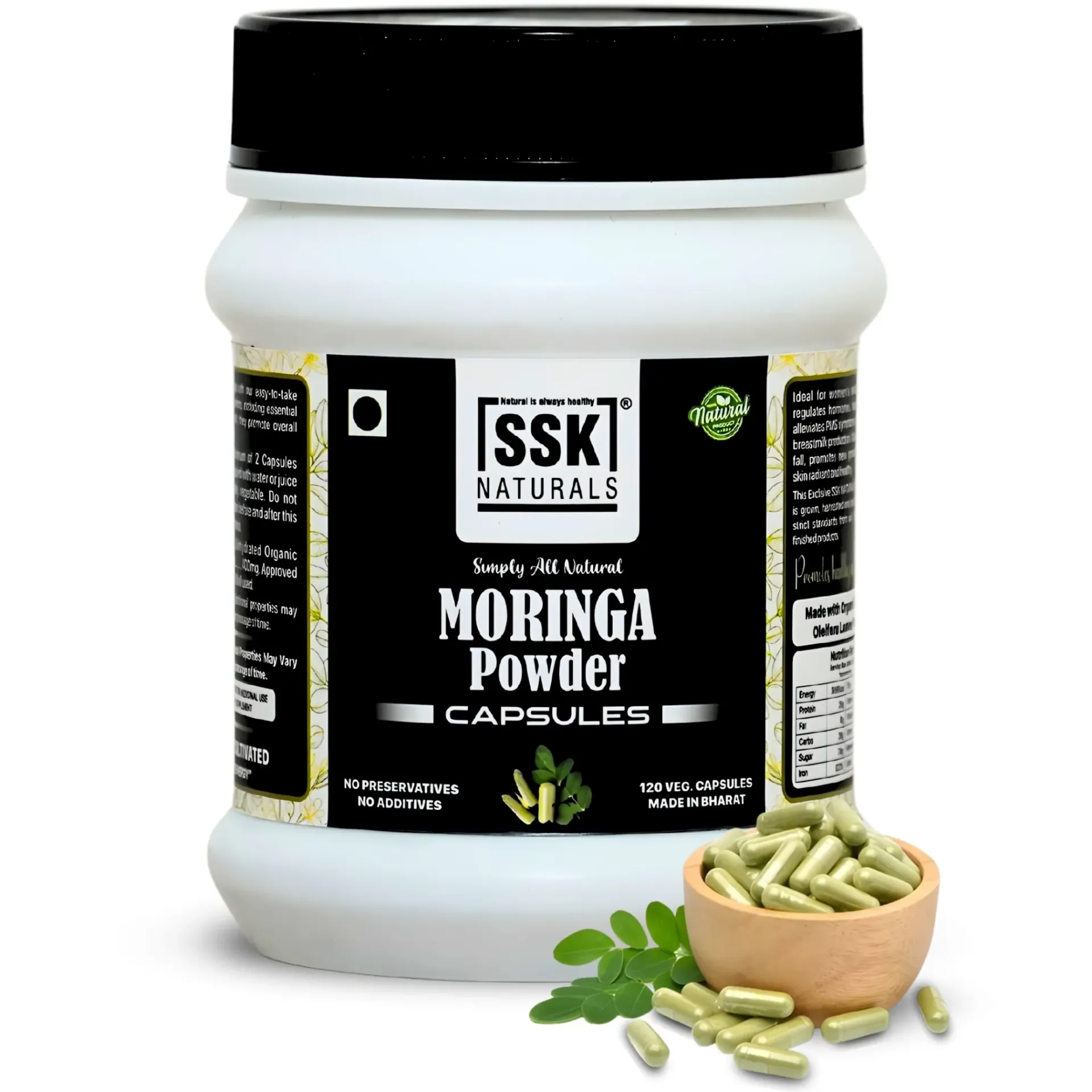 Moringa Powder Capsules | 120veg. Capsules