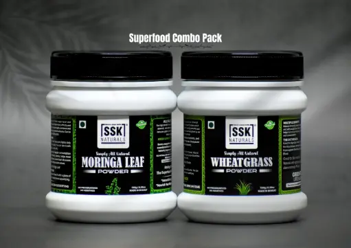 Moringa & Wheatgrass Powder | Superfood Combo Pack | Immunity Booster | 150g + 150g