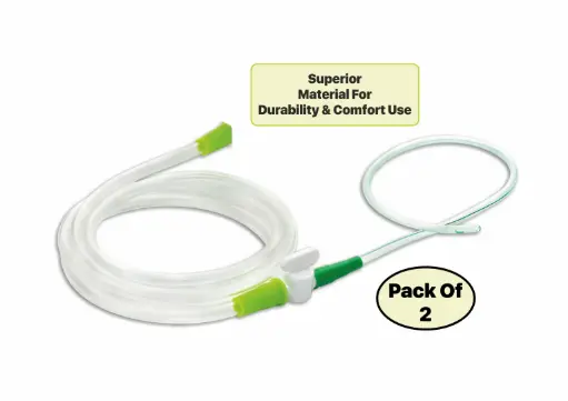 Long Enema Tube - Food Grade With Tap & Catheter Tube | Tube Set | Pack Of 2